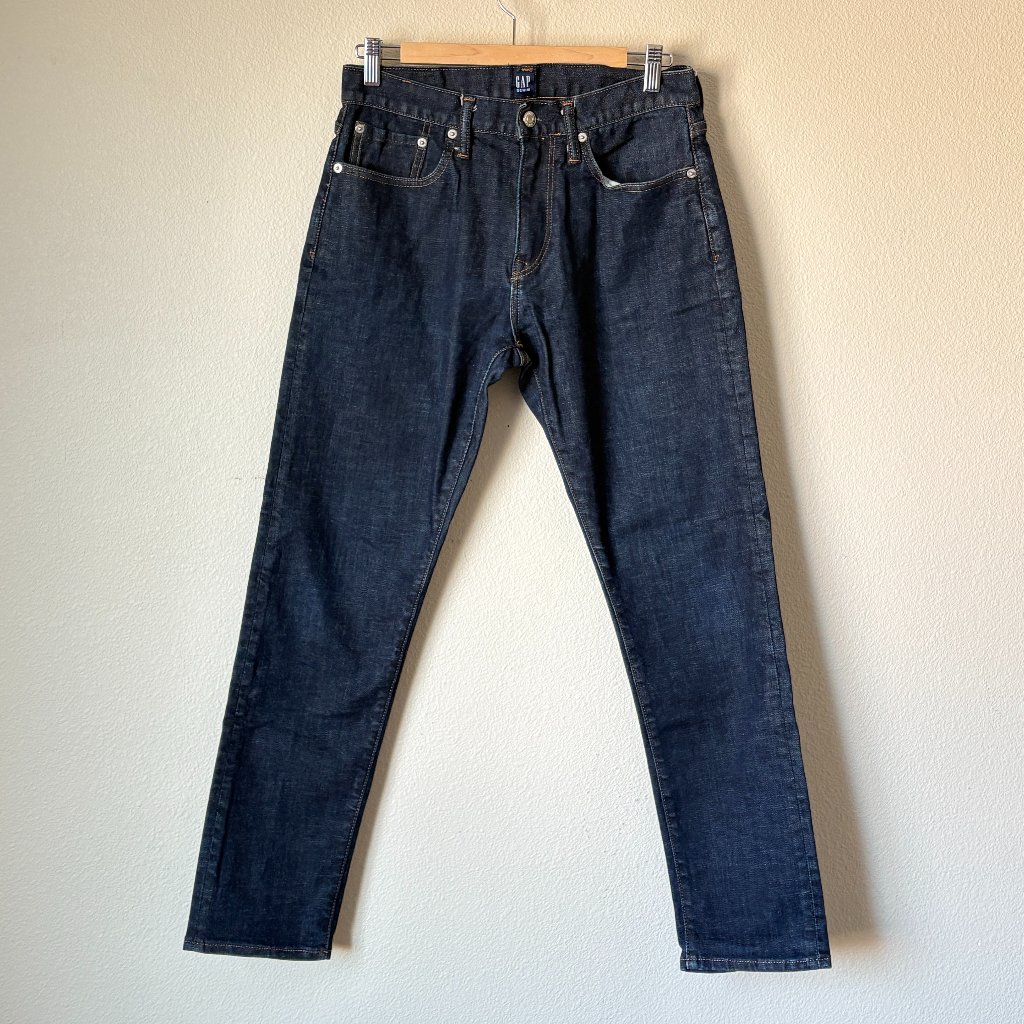 Gap Mens Jeans 28 X 30 Athletic Fit Resin Rinse Blue Denim Straight Cotton Blend